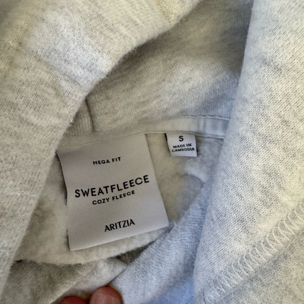 Aritzia Mega Fit Sweatfleece Sweater - Light Gray